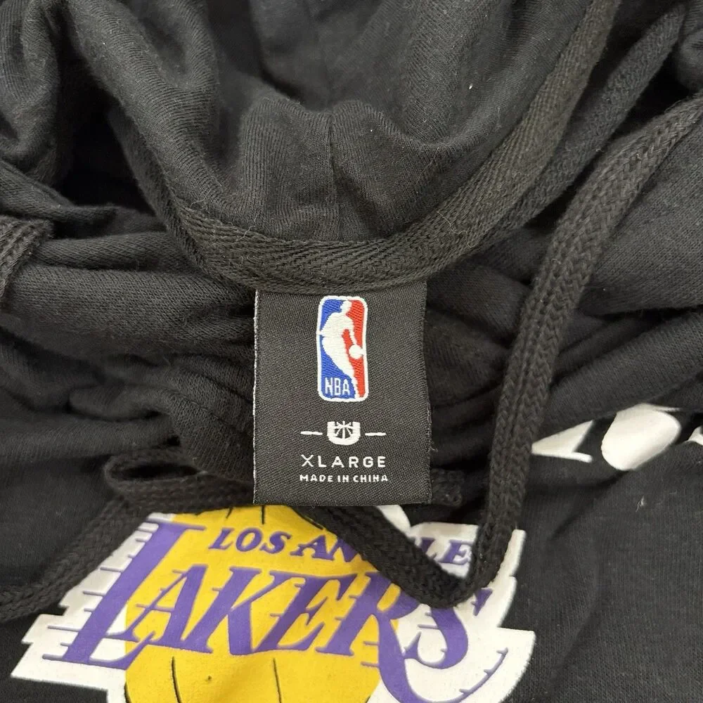 NBA Los Angeles Lakers Hoodie Mens XL Black Purple Pullover Color Block Sweater